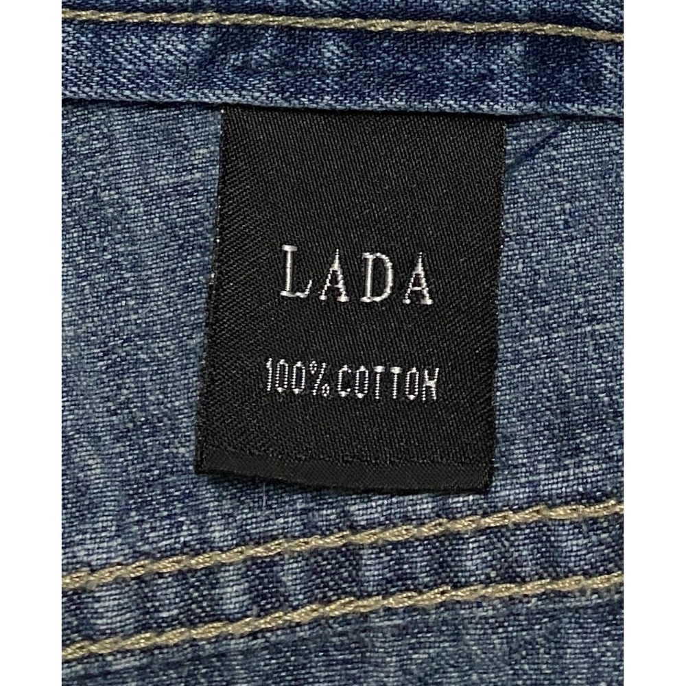 LADA Mens Blue Jeans Wide Leg Straight Distressed Denim Pants Size 30 Y2K Skater - Picture 4 of 11